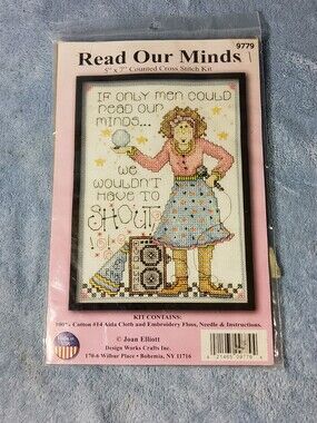 New Design Works 5" x 7" Cross Stitch Kit If Only Men Could Read Our Minds #9779